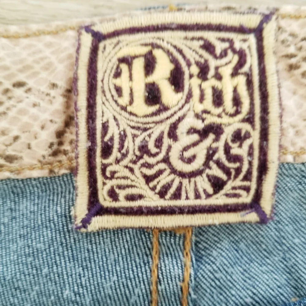 Rich & Skinny Storm Dark Blue Boot Cut Flare Denim Jeans Long Stretch USA made - Picture 3 of 14